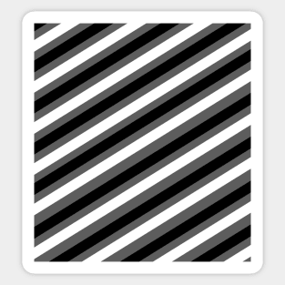 black, white, grey diagonal stripes Sticker